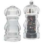 5 - 13cm Laurel - Acrylic Pepper Mill Salt Shaker Set by Chef Specialties