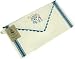 Aunt Marthas Vintage Stripe 100% Cotton Sewing Sack 18″X9 1/2″ Blue Stripe W/Blue Rick Rack Trim SSVB; 2 Items/Order
