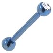 Solid Titanium DOUBLE GEM Cobalt Blue Barbell 3/8-3mm