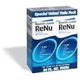 Bausch & Lomb ReNu MultiPlus No-Rub Formula Solution for Soft Contact Lenses, 16 Ounce Bottles (Pack of 2) 32 oz Total - Includes 2 FREE ReNu Contact Lens Cases