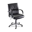 Managerial Mid-Back Chair,25-1/4"x28"x37-1/2-41",BK Leather
