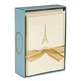 Graphique de France Eiffel Tower Boxed Thank You Notes, 4.25 x 5.5 Inches, Cream (L810CB)