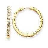 14k Diamond Hinged Hoop Earrings