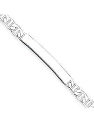 Sterling Silver 8inch Polished Engraveable Anchor Link ID Bracelet