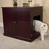 Pet Studio Cat Litter Box Cabinet Mahogany Storage Furniture