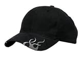 Black Racing Cap with Grey Flames