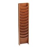 Buddy Products 612-17 12-Pocket literature display wall rack, cherry