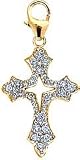 Cross, 14K Gold Diamond Charm