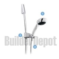 Alsons 1545CBX Four-Spray Massage Pin Clean Hand Shower with Contemporary Wall Bar System, Chrome