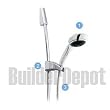 Alsons 1545CBX Four-Spray Massage Pin Clean Hand Shower with Contemporary Wall Bar System, Chrome