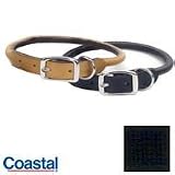 Coastal Pet Products Oak Tanned Black Leather Round Collar for Dogs - B0002AROXO