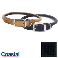 Leather Round Collar Black 3 8X12