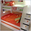 Navy Berg Furniture Enterprise 2 Panels Wood Bunk Bed with Storage Stairs
