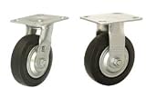 5 X 1-1/2 Mold-On Rubber Caster Kit 2 Swivel, 2 Rigid