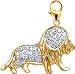 Lion, 14K Gold Diamond Charm