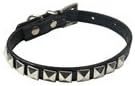 Leather Studded Teacup Toy Collar (Black)