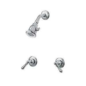 Price Pfister 07-81BC Savannah 2 Handle Shower only, Bell Showerhead, Brass Lever Handles, Chrome