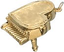 Grand Piano, 14K Gold Charm