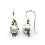 Sterling Silver Art Deco Freshwater Pearl Earrings
