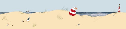 Wandpiraten Kinder Wandbild Fototapete "Fiete Anders am Strand" 200 x 46,5 cm