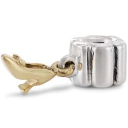 Authentic Pandora Jewelry Silver Bead Charm with Dangling 14k Yellow Gold High... by 