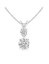 0.31 ct Round White Moissanite V-Bale Pendant Necklace
