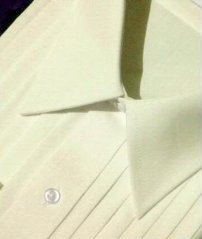 Bello Uomo Ivory Tuxedo Shirt - Luxe Microfibre with Laydown Collar