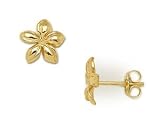 Plumeria Earrings in 14K Yellow Gold - Small