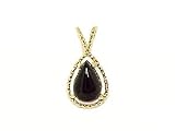 Black Coral Pendant in 14K Yellow Gold