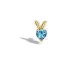 14K Yellow Gold Genuine Heart Blue Topaz Pendant