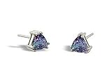14K White Gold Trillion Created Alexandrite Stud Earrings