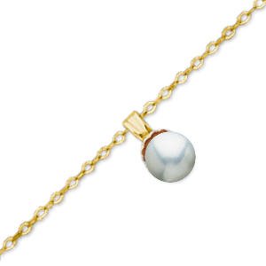 Childrens Toyshop  Jewelry : 14K Yellow Gold Children's Cultured Pearl Drop Pendant w/15" Chain
