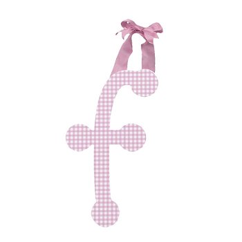 Pink Gingham Hanging Letter   F