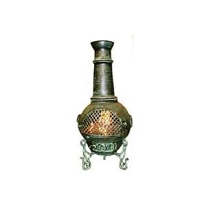 Blue Rooster - ALCH016GK-GA - Gatsby Cast Aluminum Chiminea w Gas Kit - Gold Accent -... by 