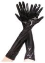 Long Black Rubber Look Vinyl Gloves