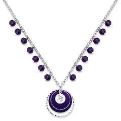 NFL Officially Licensed Minnesota Vikings Game Day Necklace W/ Violet Bead