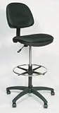 Dakota Designs 1FAU9 Drafting Stool, 24 1/2-34 1/2 In H, Blk