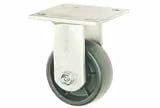 Medium Duty Rigid Plate Caster 3-1/2 Soft Rubber Wheel 200 Lb. Capacity