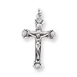 Sterling Silver Antiqued Crucifix Pendant with 20 Inch Sterling Silver Chain