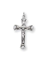 Sterling Silver Antiqued Crucifix Pendant QC3401"
