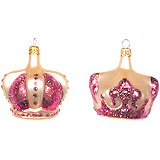 Alexander Taron Handblown Glass Crowns Ornament From Poland