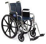 Excel Narrow Wheelchair w/ Permanent Arms (16in blue)