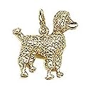 Dog, Poodle Charm - 10K Yellow Gold