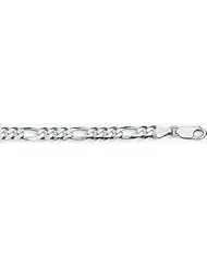 5.5mm White Gold Figaro Chain 16"