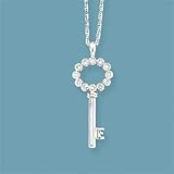 10kw Diamond Key To My Heart Nklced.08ctw with 18 Cable Chain