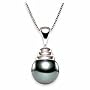 14k gold, 9-10mm Black Tahitian Pearl Pendant