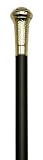 Walking Cane - Silver Men's straight formal cane with 3  high cap, black wood shaft, 36  long with rubber tip. Cap is in silver finish.