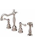 Danze D422057SS Opulence Two Handle Kitchen Faucet with Matching Side Spray, Stainless Steel