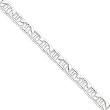 Sterling Silver 8.5mm Hollow Anchor Chain Necklace - 24 Inch - Lobster Claw - JewelryWeb