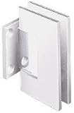 CRL Geneva Series White with Chrome Center Block Wall Mount Short Back Plate Hinge (5 Degree Pre-Set Model)